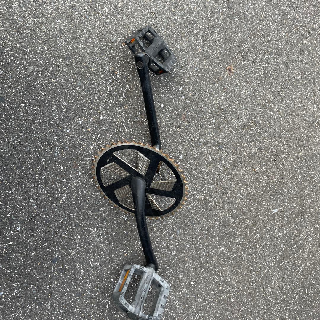 OLD BMX 1ピースクランクセット フラットペダル付き ブラック