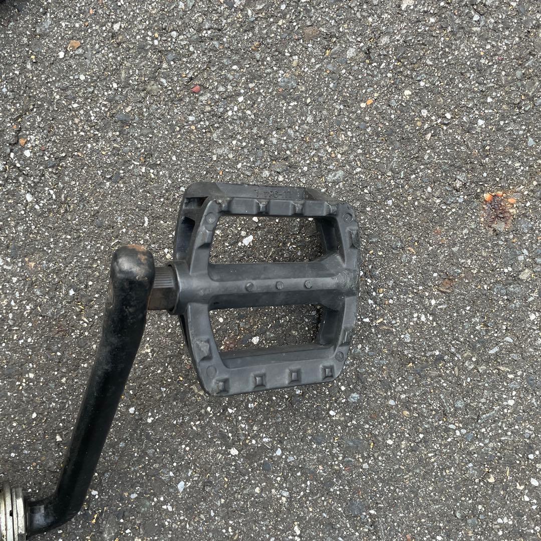 OLD BMX 1ピースクランクセット フラットペダル付き ブラック