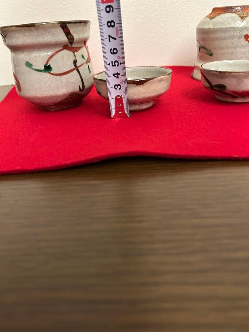 藤本能道作赤絵　吸い物椀　五客