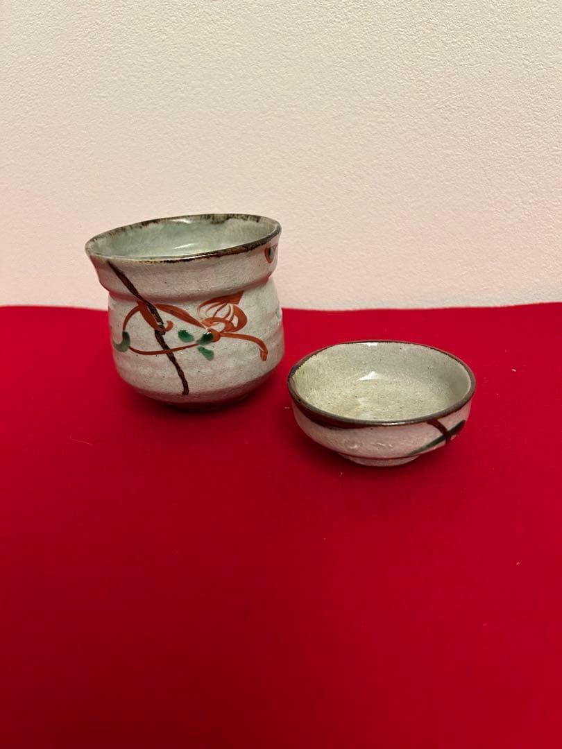 藤本能道作赤絵　吸い物椀　五客