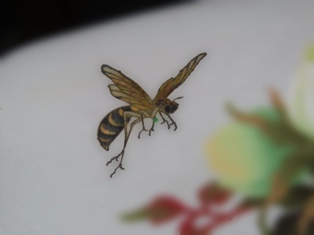 明治金工　尾張七宝 花蜂図 銀覆輪 ボンボニエール 内古裂張 七宝箱