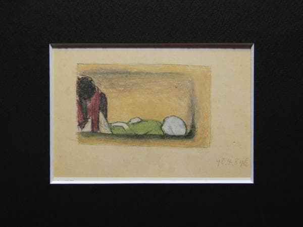 香月泰男、埋葬、希少な額装用画集より、新品高級額装付、状態良好