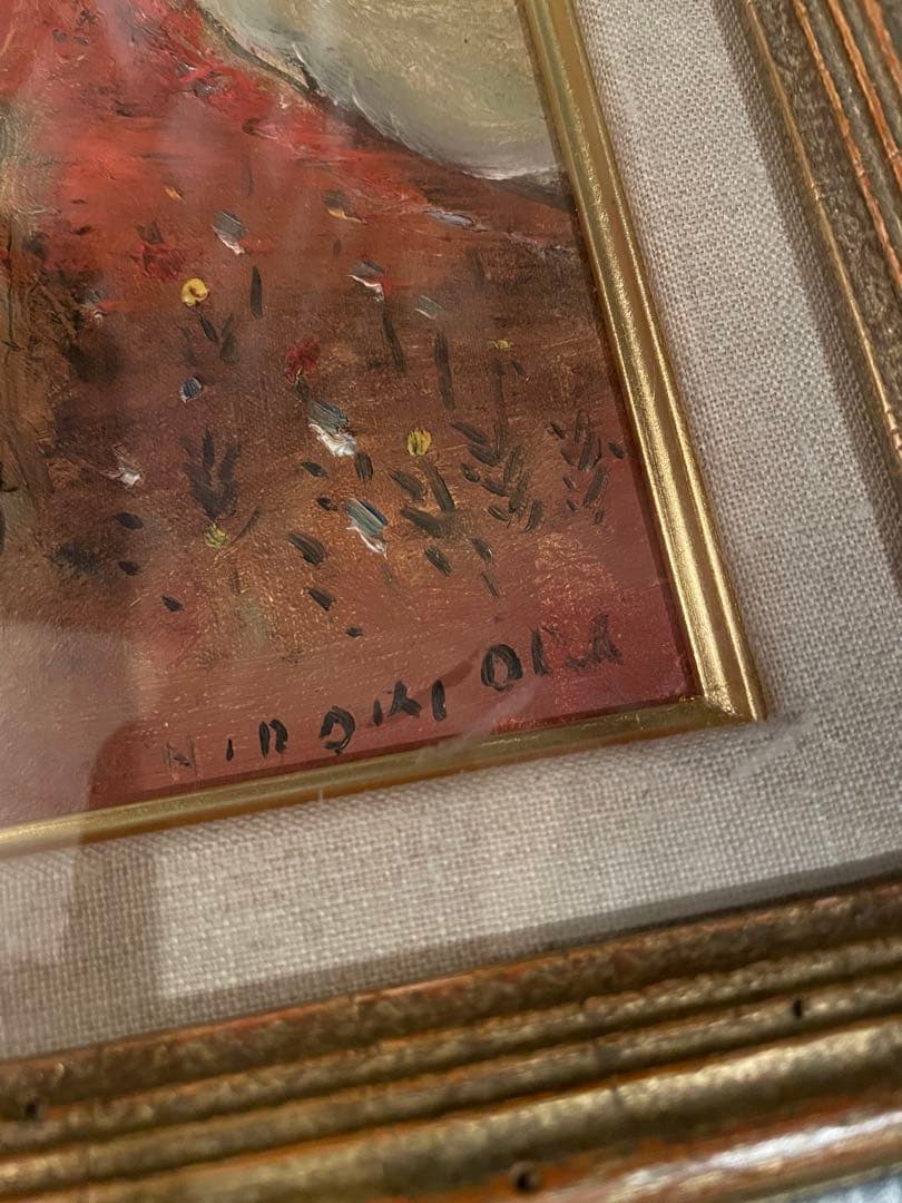 絵画　織田廣喜　オダヒロキ　富士と少女　油彩　織田ひろき　美術品　おだひろき