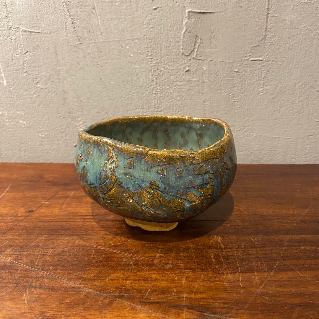 出雲楽山焼き 抹茶碗 釉薬 骨董品 コレクション 古美術 時代物