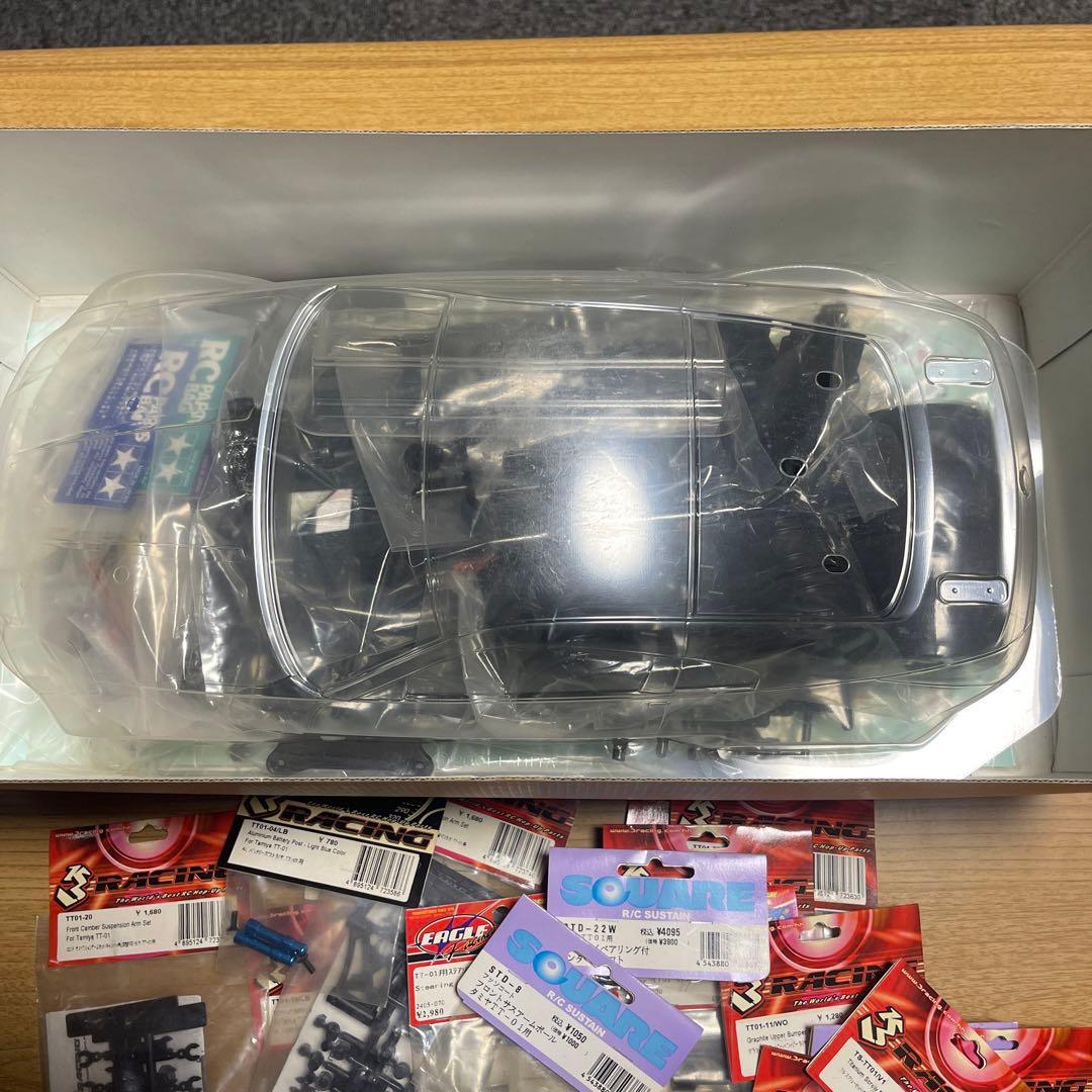 絶版入手困難タミヤtt-01ニッサン350Z社外パーツ付き未組み立て