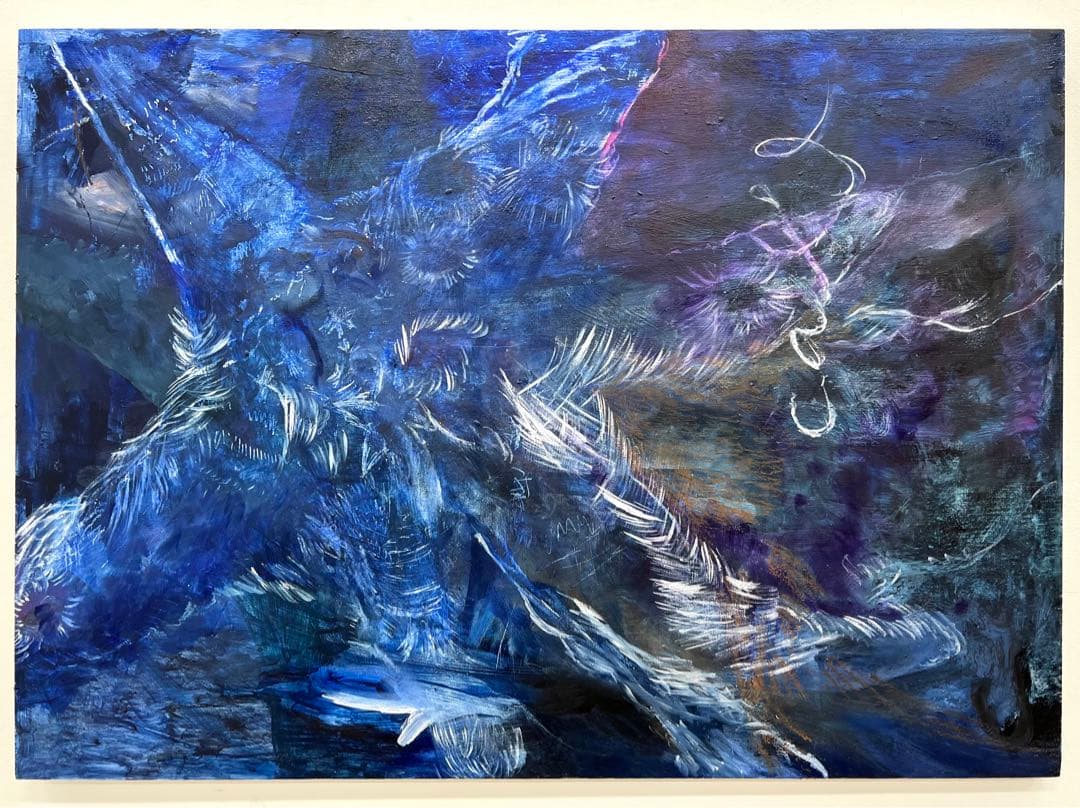 【P30号】good blue(call) 油絵 oil painting