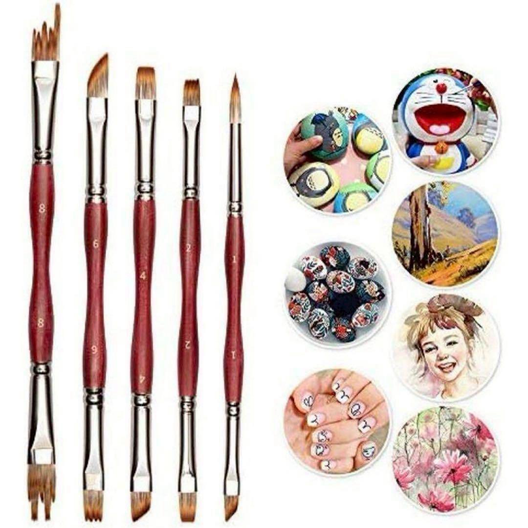 ❤️新品未使用❤️ペイントブラシ 油絵筆セット 丸筆 平型筆 平型円頭筆 5種類