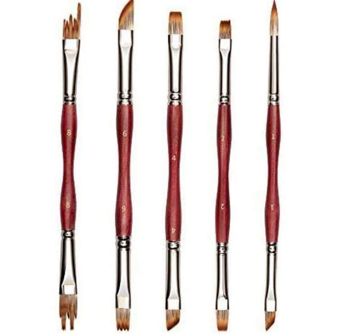❤️新品未使用❤️ペイントブラシ 油絵筆セット 丸筆 平型筆 平型円頭筆 5種類