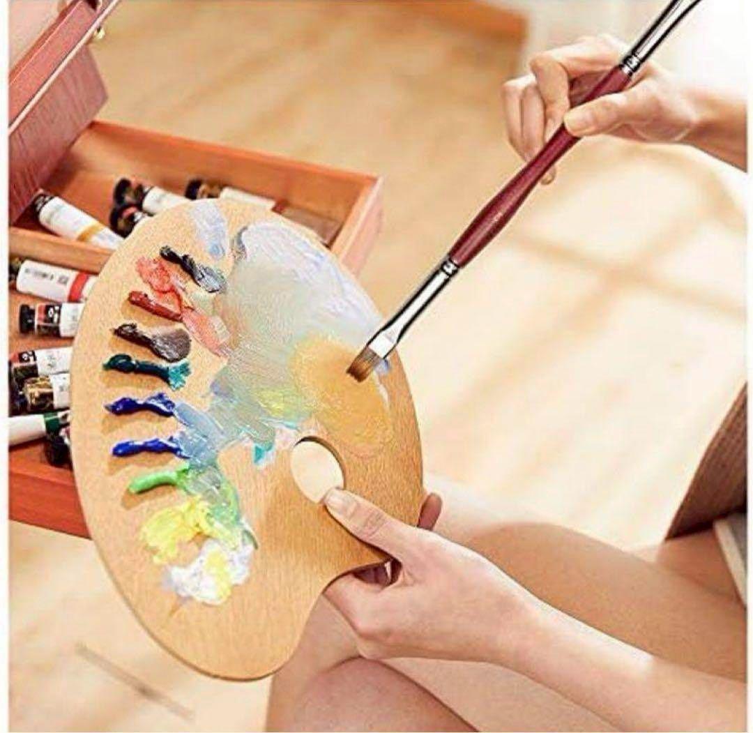 ❤️新品未使用❤️ペイントブラシ 油絵筆セット 丸筆 平型筆 平型円頭筆 5種類