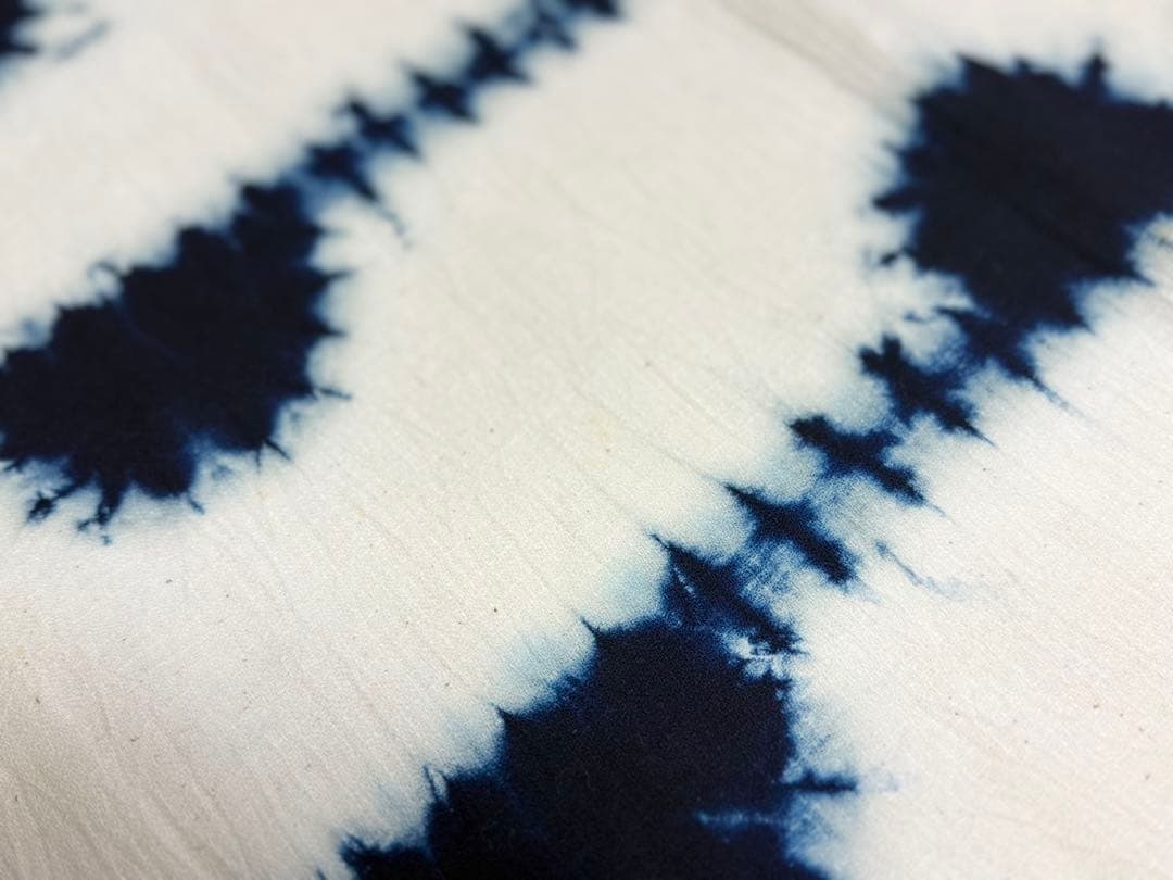 N5「片野絞り」民藝 藍染絞り職人 片野かほり 藍染絞り布 国展 出品作品