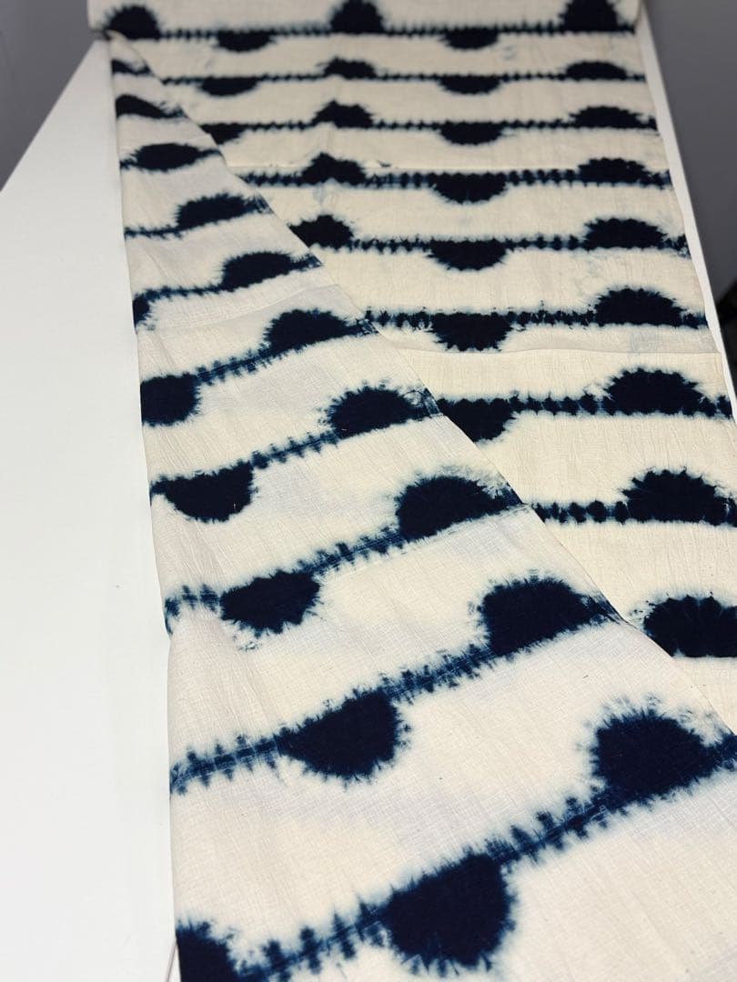 N5「片野絞り」民藝 藍染絞り職人 片野かほり 藍染絞り布 国展 出品作品