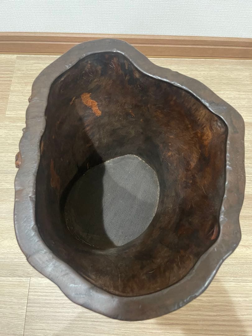 火鉢　筆筒　掛軸入れ　大振り　骨董　古美術　アンティーク　中国　古玩　木製