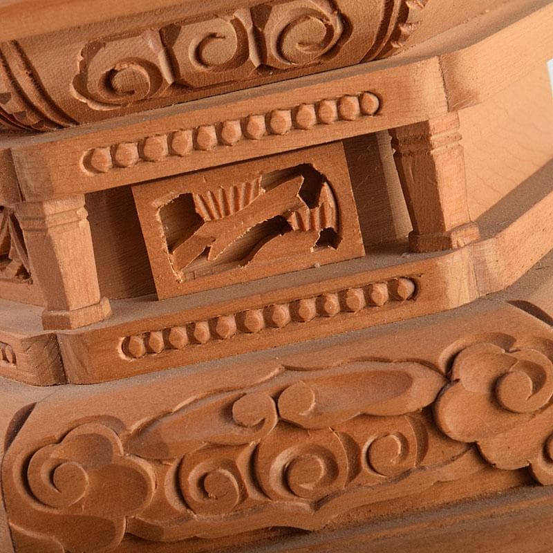 仏教美術　白檀彫刻　色彩木彫　大日如来坐像(金剛界)　仏像　置物　F　R9395