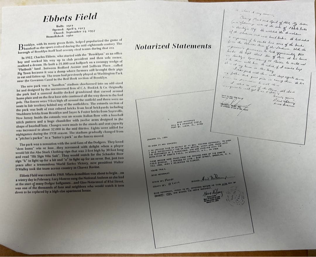 WS制覇！MLB大谷・山本選手の大先輩ブルックリンドジャースエベッツ・フィールド