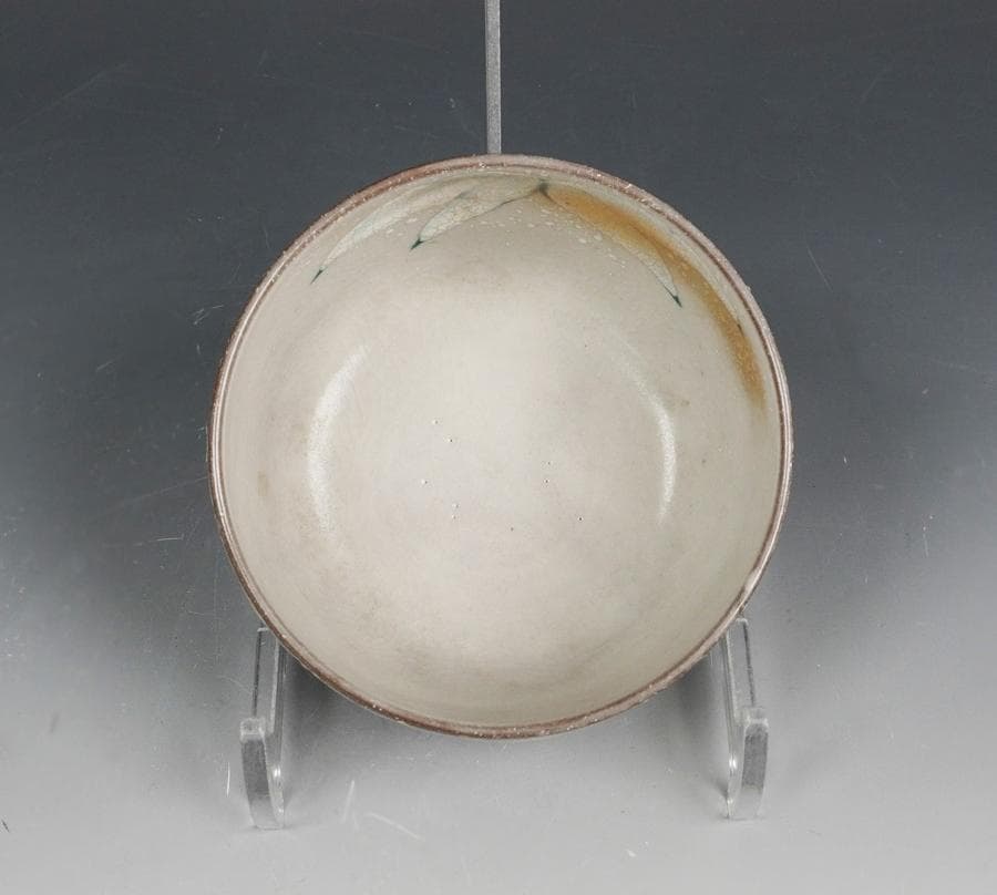 清閑寺 杉田祥平 色絵乾山雪笹画茶碗 共箱 茶道具