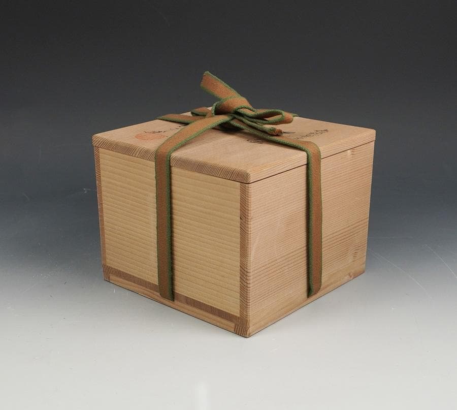 清閑寺 杉田祥平 色絵乾山雪笹画茶碗 共箱 茶道具