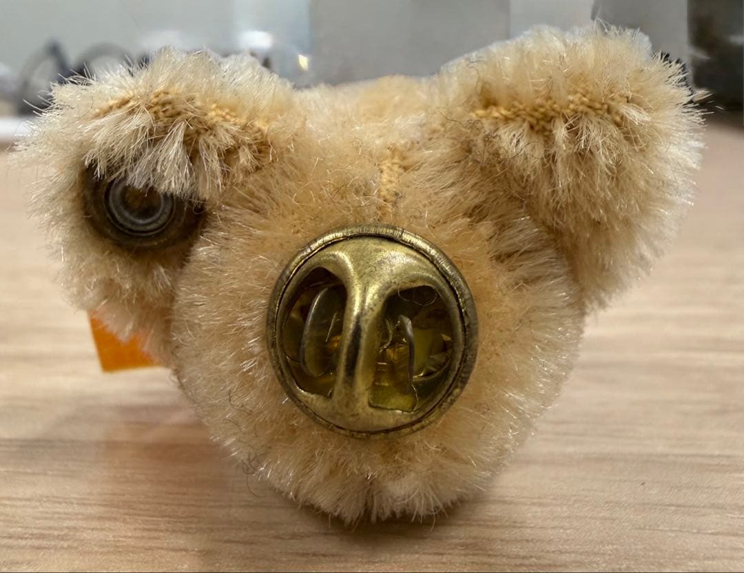 【ドイツ購入】シュタイフ テディベア ブローチ 希少 420818 ピンバッジ