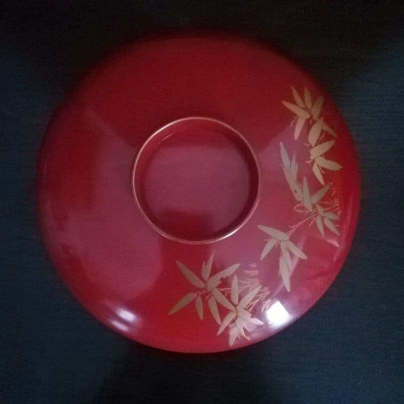 漆工芸　朱漆　金蒔絵　木盃⑦　江戸から明治時代　七組盃のひとつ