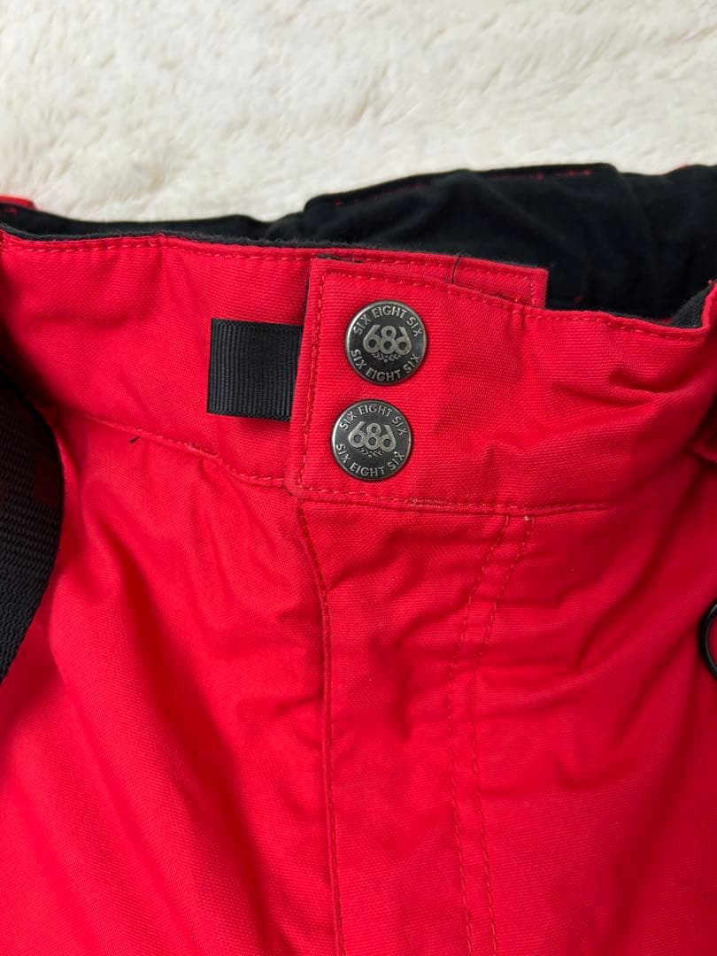 686 six eight six スノーボードウエア パンツ M 赤　スノボ