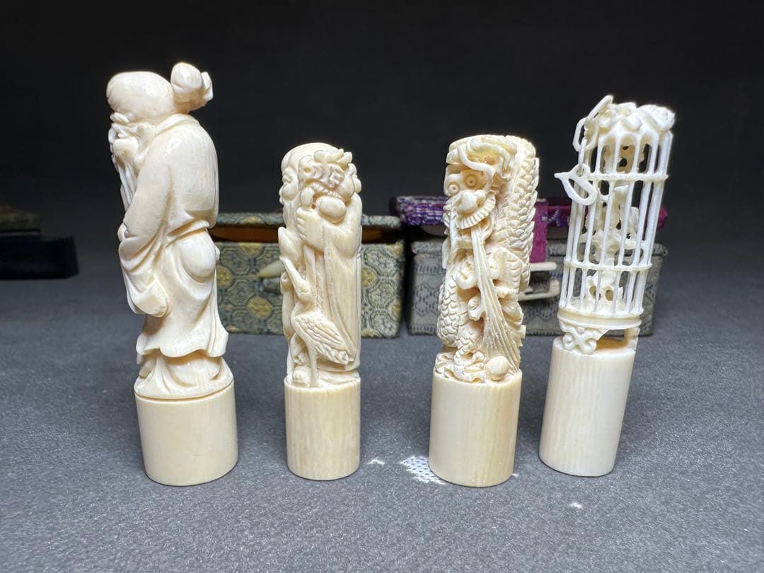極上　印鑑　印材　置物　古美術品　 細密細工　骨董　アンティーク　彫刻 工芸品