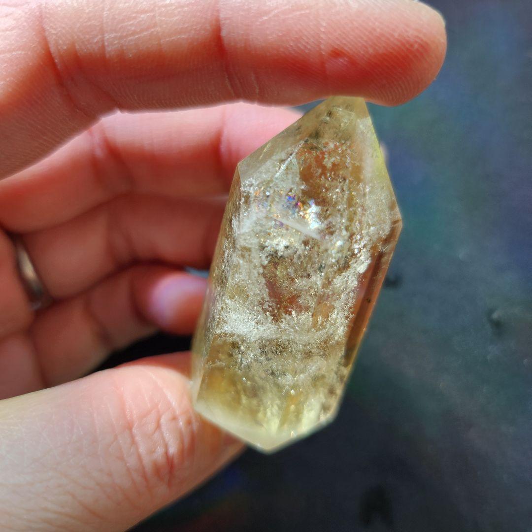 【一点物】虹入り✨シトリン 六角柱 ポイント ✩.*˚