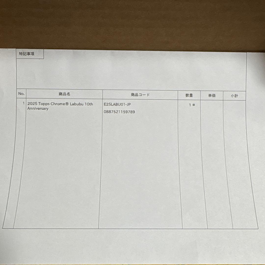 トップスクローム「2025 ラブブ 10周年 アニバーサリーボックス」ボックス