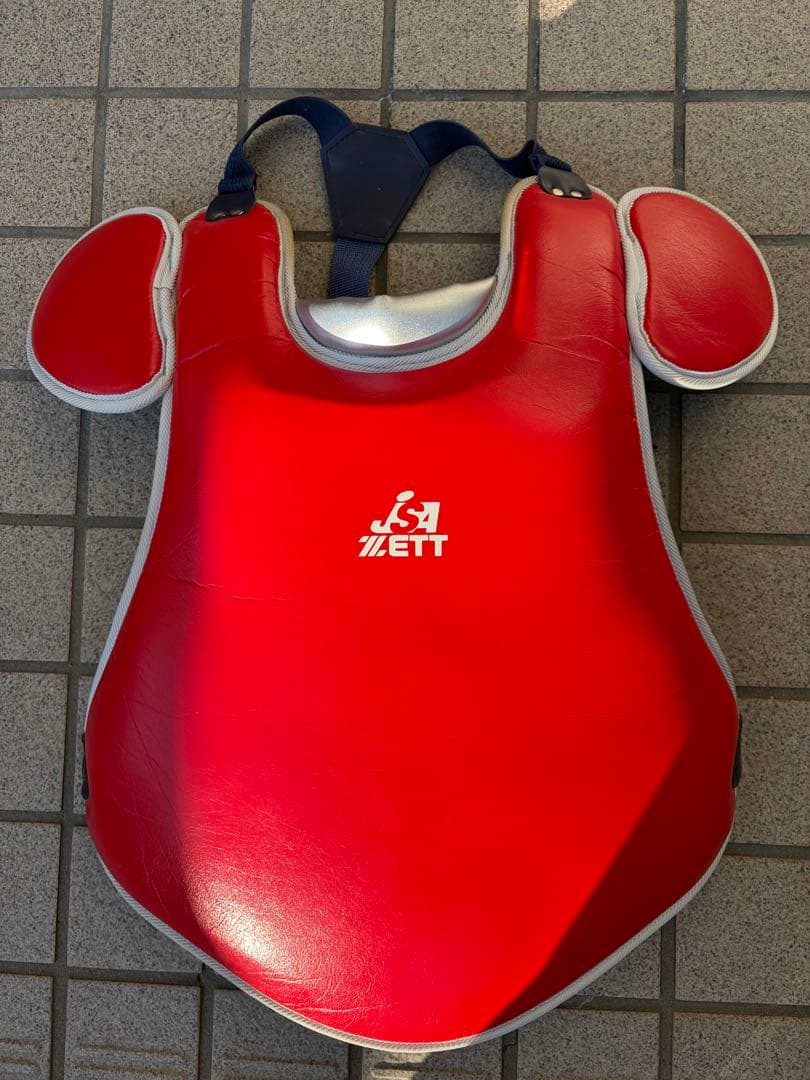 ZETT キャッチャー防具 一式 赤 JSAシールあり 収納バッグ付き 野球