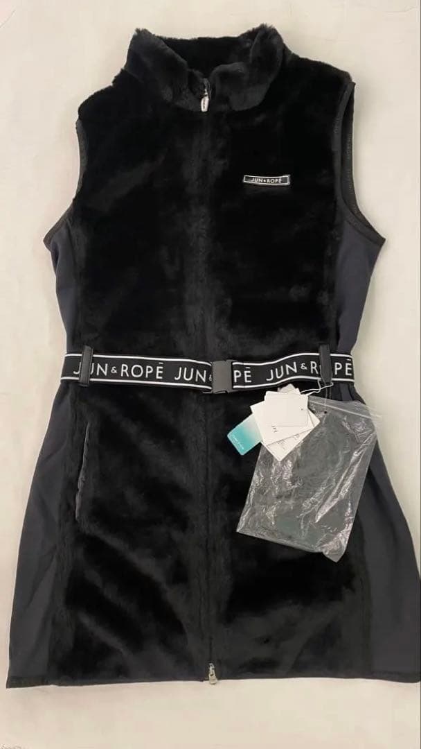 JUN&ROPE ブラック フリース ワンピース