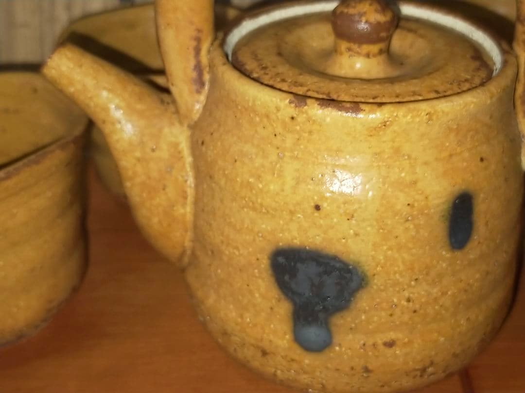 ♥値下げ！　加藤正也　黄瀬戸　急須　湯飲み　茶器揃え　共箱付き　湯呑み　骨董