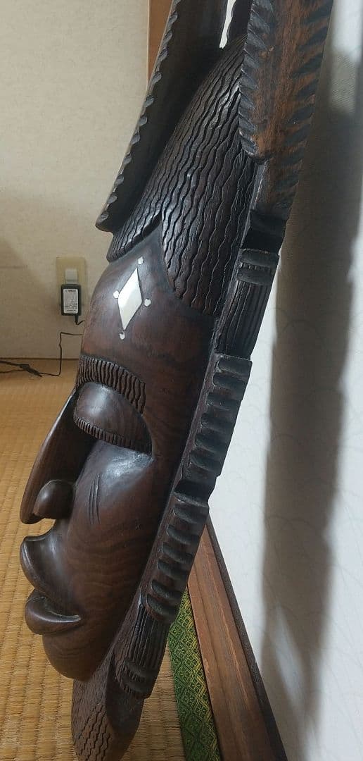 壁飾り 面 セネガル国 民芸品 ランプシェード