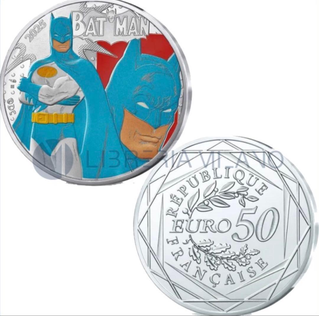 銀貨 フランス 映画 DCコミック バットマン カラー 大型銀貨 パッケージ入り
