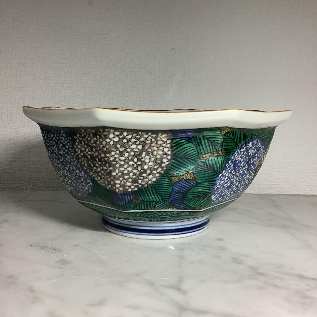 「お値下げ」九谷焼　吉田屋　紫陽花　菓子器　宮崎光星作