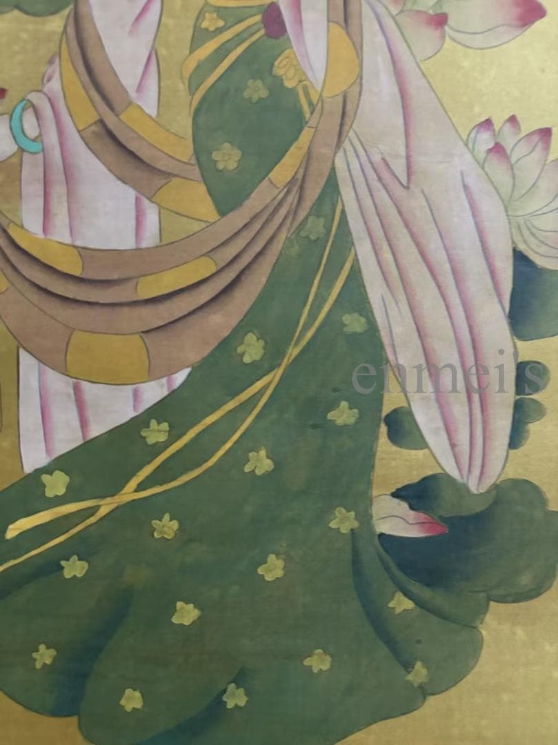 中国古美術 明時代 仇英作款 仕女図 三尺 絹本 掛け軸 巻き物 書画 唐物