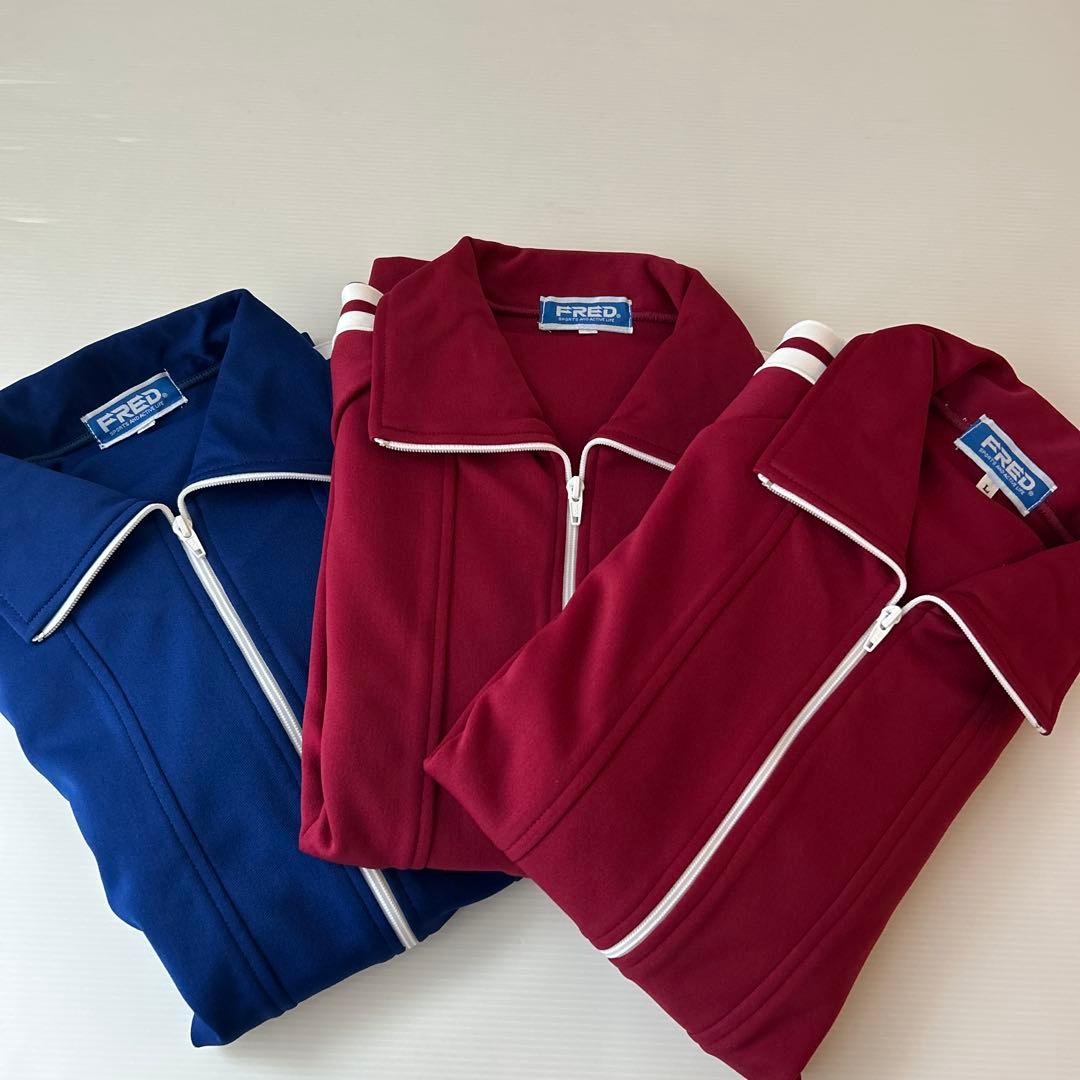 L 3枚⭐️新品 体操服 ジャージ上着 2本線 紺1枚 えんじ2枚 FRED24