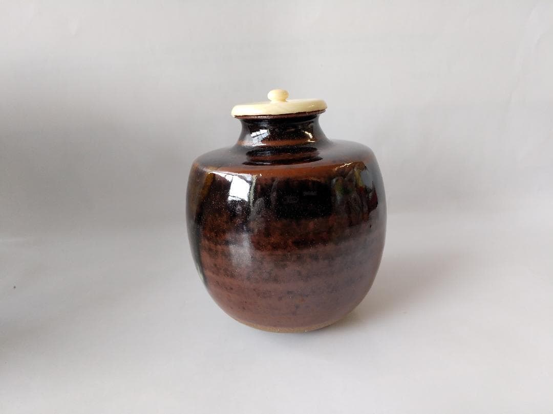 松本鉄山 松本鐵山 大名物写 本能寺文琳茶入 仕覆 朝倉間道 共箱 茶道具 新品