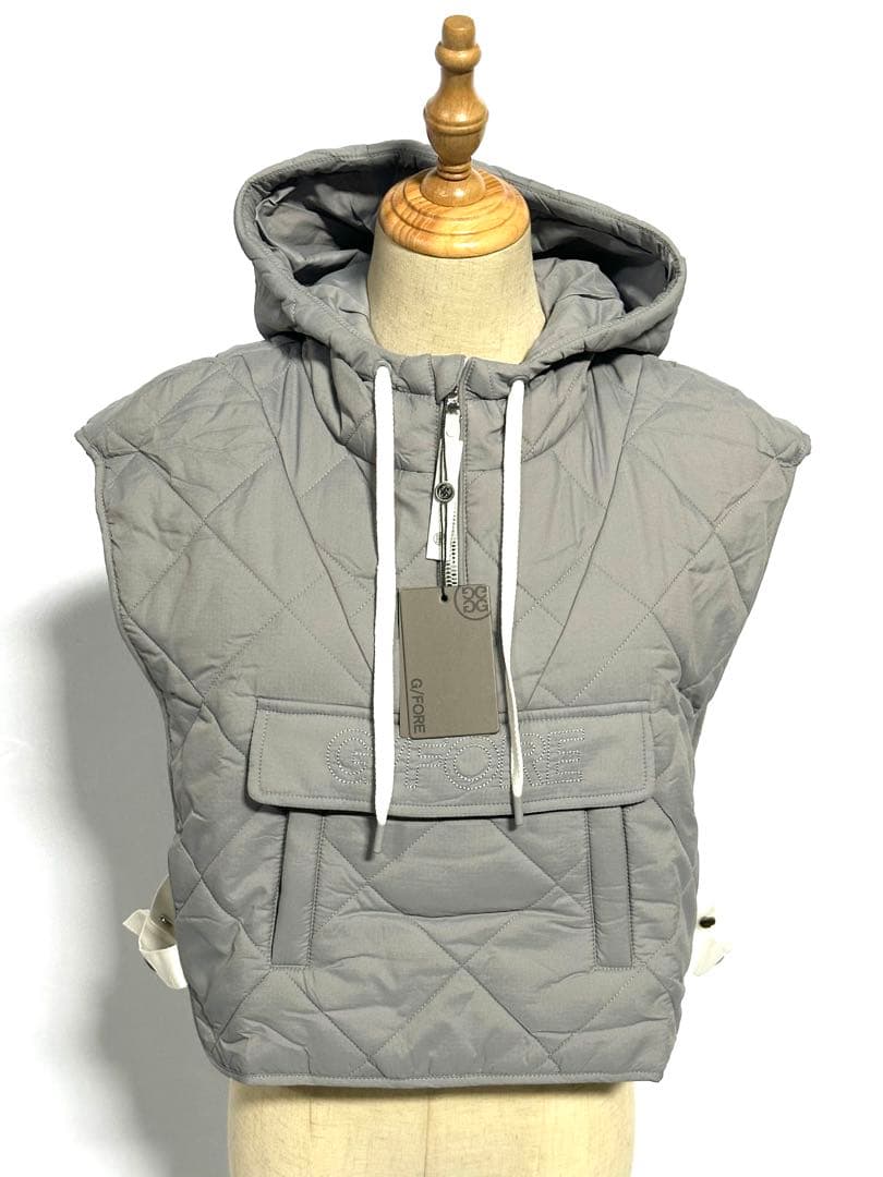 セール❣️新作G/FOREジーフォアレディーキルティングベストsizeLグレー