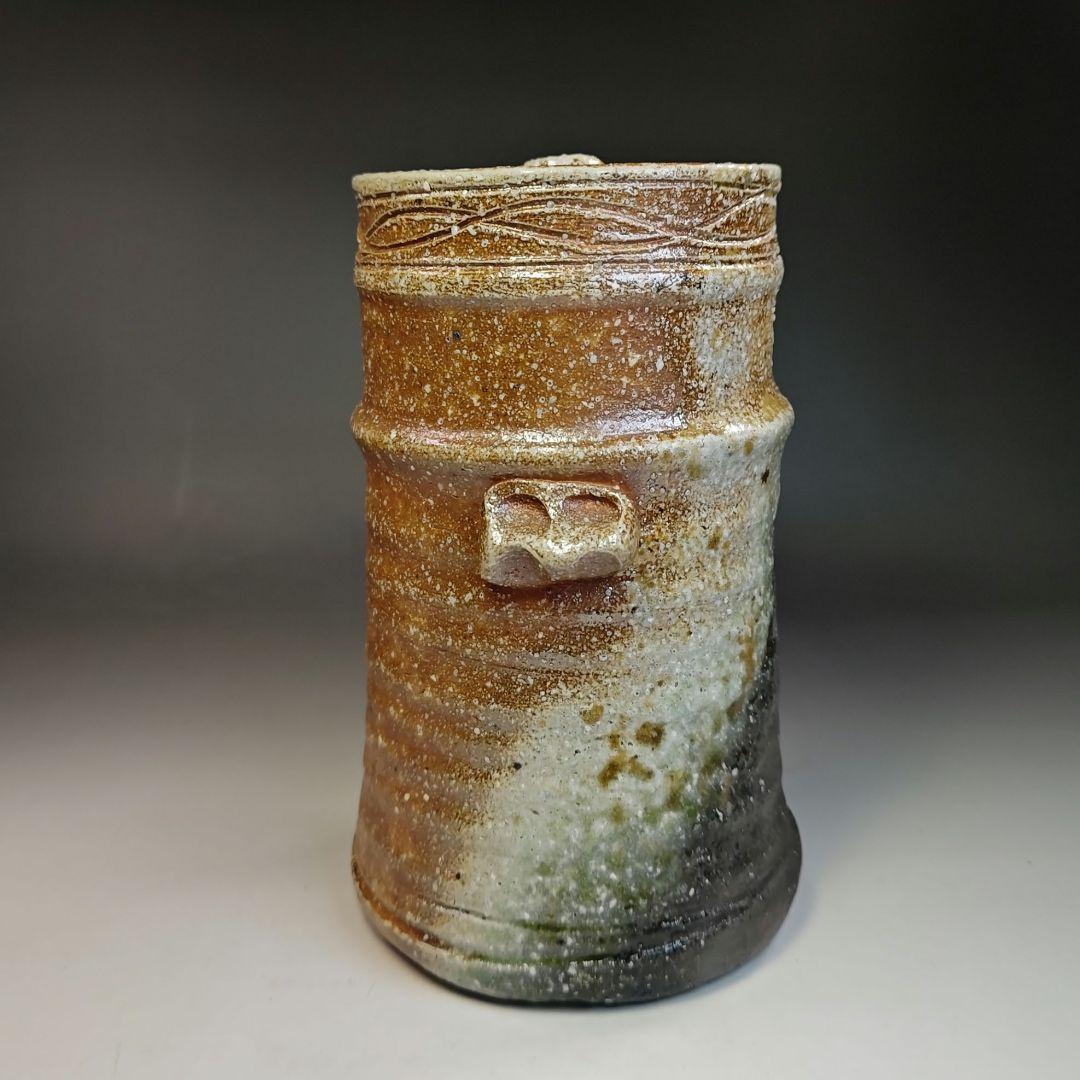 イ414 水指『杉本忠（瑞峯）作』『信楽　細水指　共箱』茶道具