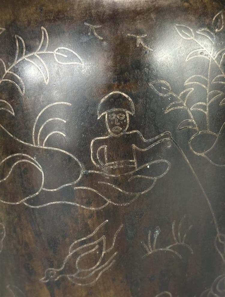 ◆『高麗金銅銀象嵌蒲柳水鳥紋浄瓶』 水瓶◆検）新羅仏 百済仏 高麗仏 仏像