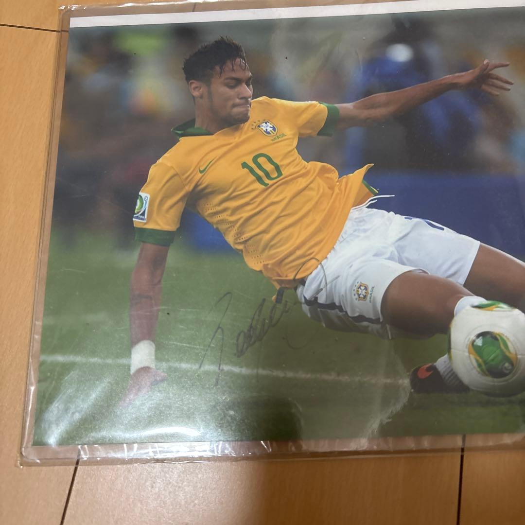 ネイマール　ブラジル　サイン　証明書付き　ポスター　写真ワールドカップ前にどうぞ