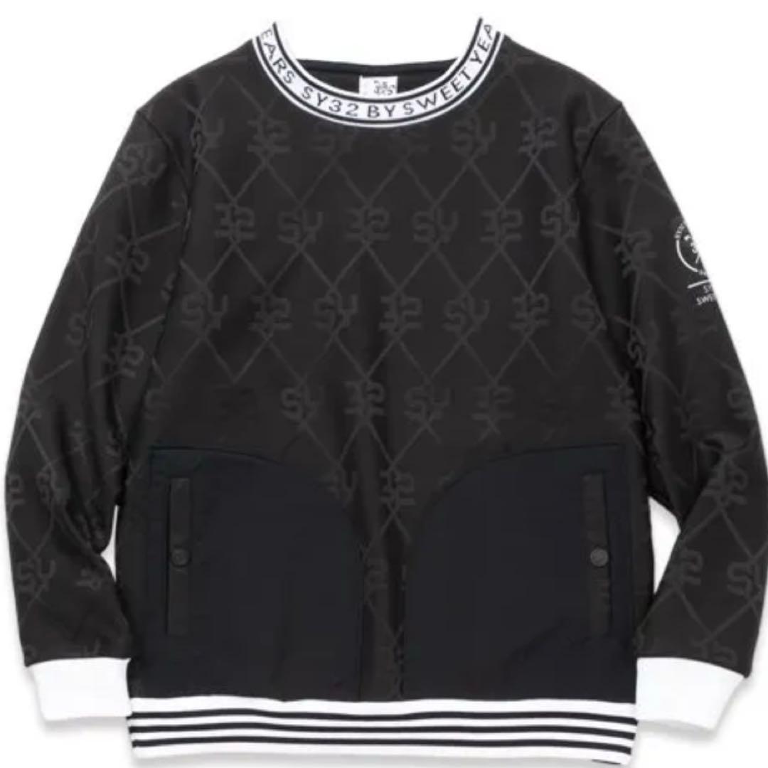 SY32白　サイズXL BONDING JAQUARD CREW NECK