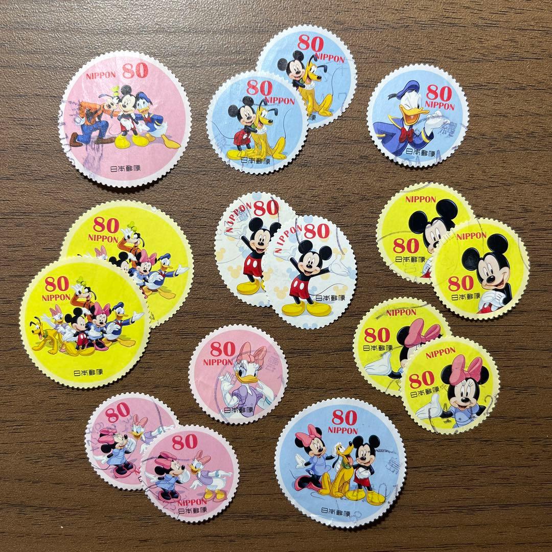 日本の古切手　ミッキー & フレンズ　16枚