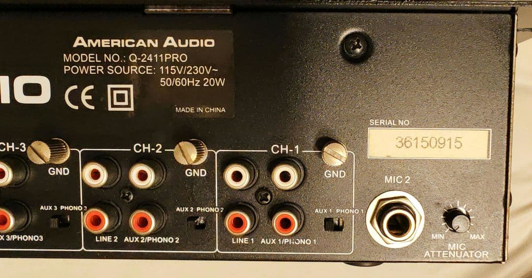 American Audio Q-2411 PRO ミキサー