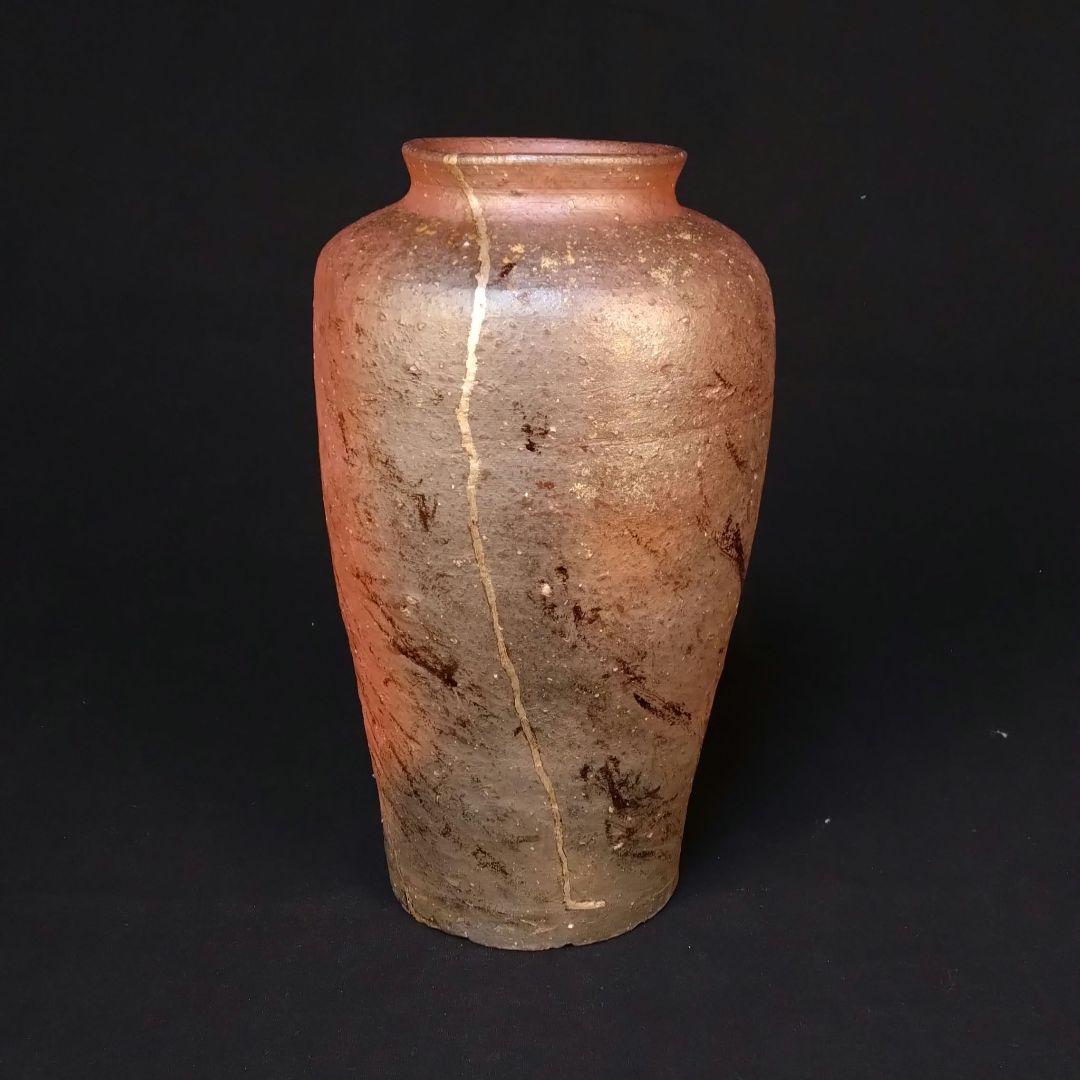 備前焼 南蛮手花生 古備前 錫繕い 漆繕い 古美術 桃山 江戸 花器 壷