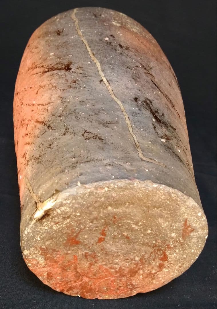 備前焼 南蛮手花生 古備前 錫繕い 漆繕い 古美術 桃山 江戸 花器 壷