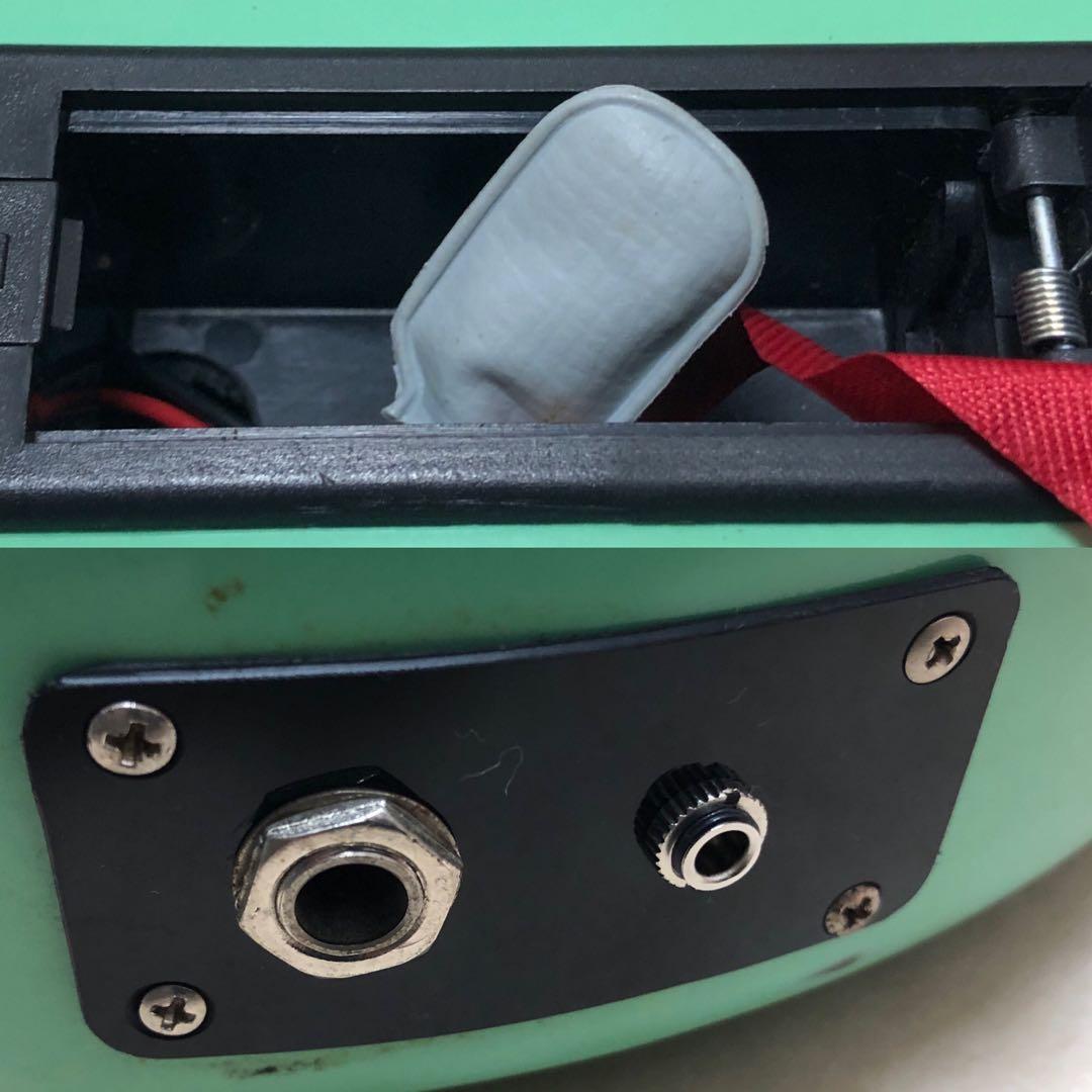 【美品】ZO-3 グリーン アンプ内蔵ミニギター ディストーションSW付 ケース