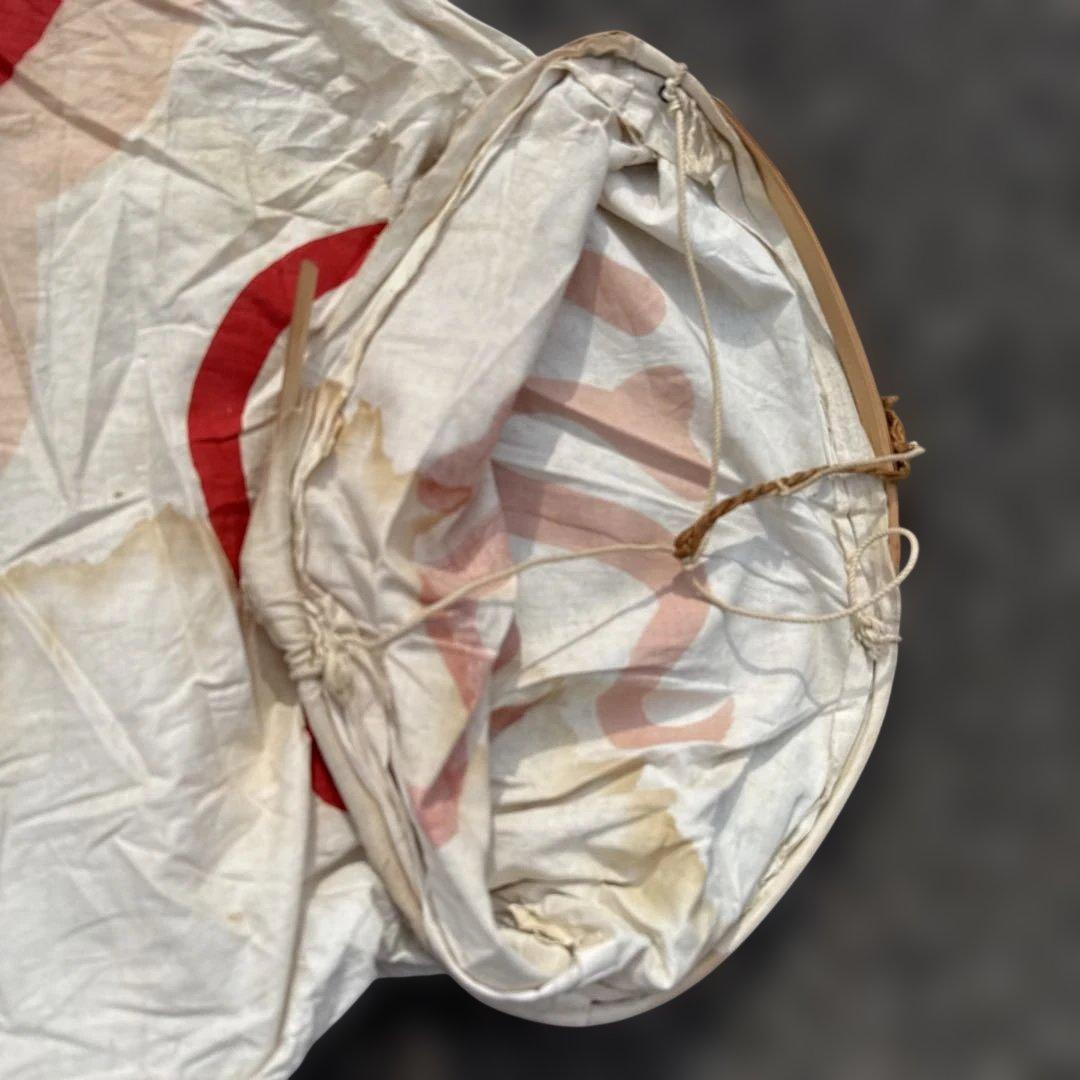 古布 赤い鯉のぼり 木綿 伝統 リメイク 大型 木綿 昭和 彩色 祝旗 幕 布