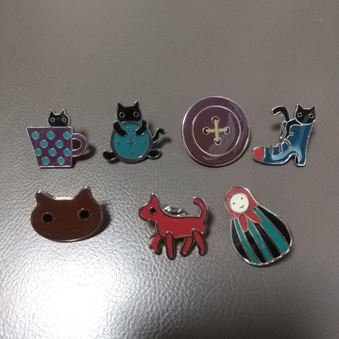 猫とマトリョーシカのピンバッジ7個セット マタノアツコ