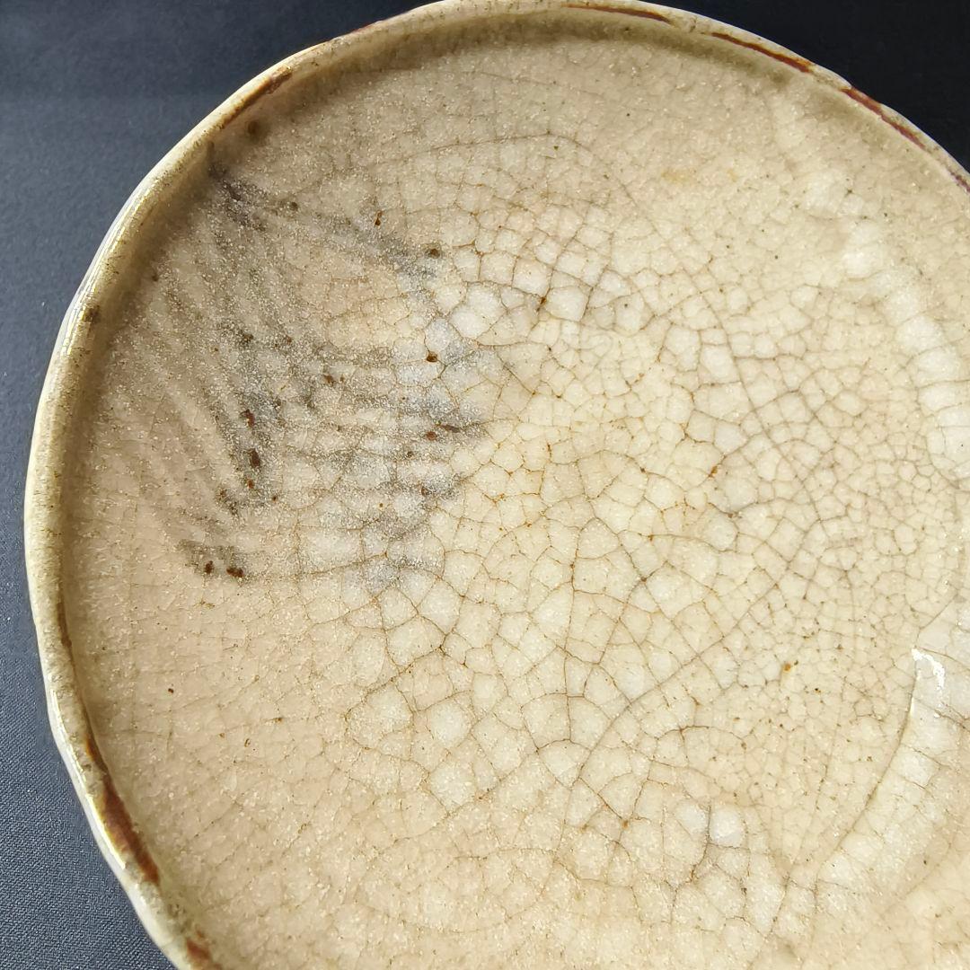 志野焼 絵志野 小皿 貫入あり 幕末アンティーク コレクター放出美品 旧家蔵出