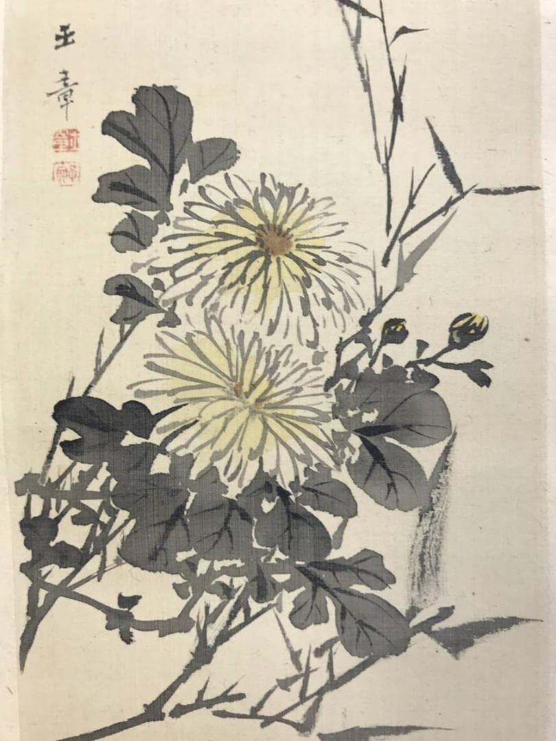 真作/川端玉章/松本楓湖/花鳥人物図/菊/狸図/美人図/名家伝来/AE-128