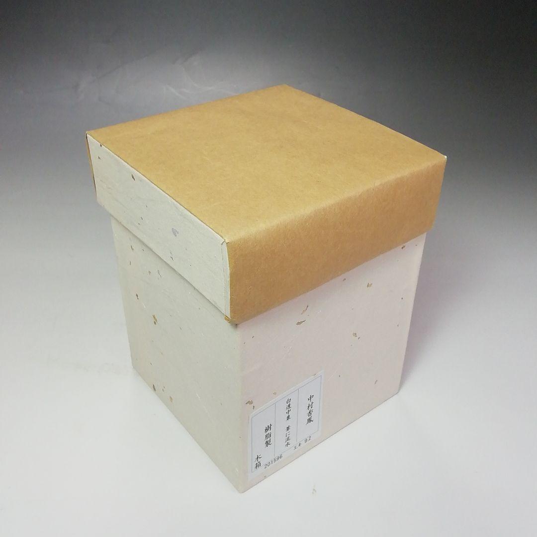Ｓ６２６　棗　『白透中棗　葦に流水』『樹脂製』『中村口香鳳作』　共箱　茶道具